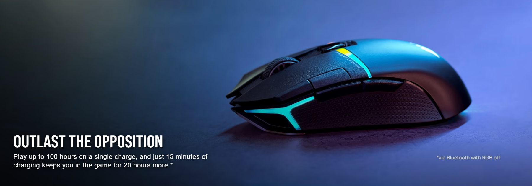 A large marketing image providing additional information about the product Corsair Nightsabre RGB Wireless Gaming Mouse - Additional alt info not provided